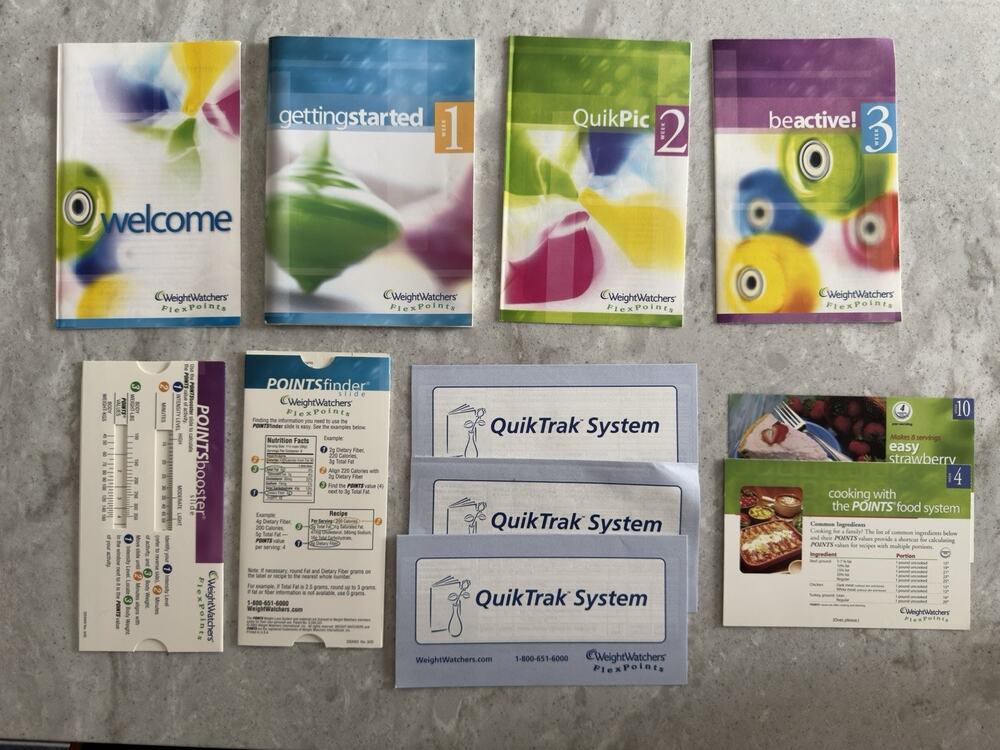 Weight Watchers Flex Points Member Kit Welcome Book, Weeks 1-3 Quiktrak Vtg 2003